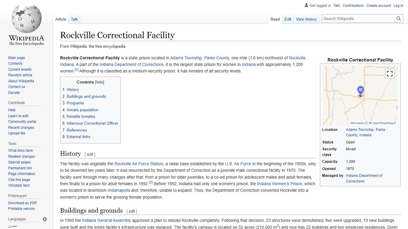 Rockville Correctional Facility - Wikipedia